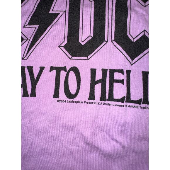 Y2K CHASER AC DC HIGHWAY TO HELL LAVENDER CROP TANK TOP BAND TEE M - Picture 5 of 6